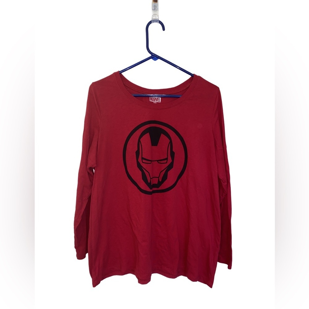 Torrid Marvel Iron Man Graphic Long Sleeve Tee Red Plus Size 1X Avengers Shirt - Picture 6 of 9
